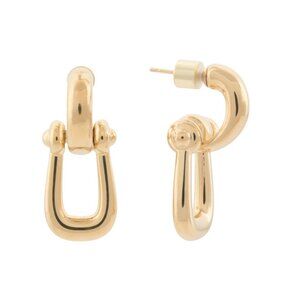 MILOR GOLD Gold Made In Italy 14k Gold Horsebit Chain Earrings